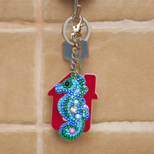 5pcs Diamond Keychains Art Craft DIY Handmade Rhinestone Pendant Kid Adult Gifts