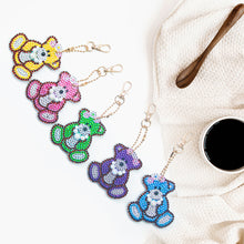 Load image into Gallery viewer, 5pcs DIY Full Drill Special Shaped Diamond Painting Bear Keychain Ornaments
