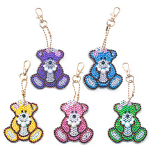 Load image into Gallery viewer, 5pcs DIY Full Drill Special Shaped Diamond Painting Bear Keychain Ornaments
