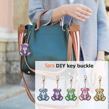 Load image into Gallery viewer, 5pcs DIY Full Drill Special Shaped Diamond Painting Bear Keychain Ornaments
