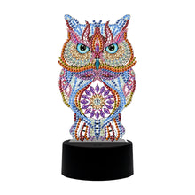 Load image into Gallery viewer, DIY Special Shaped Diamond Painting Owl LED Light Cross Stitch Embroidery
