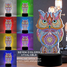 Load image into Gallery viewer, DIY Special Shaped Diamond Painting Owl LED Light Cross Stitch Embroidery
