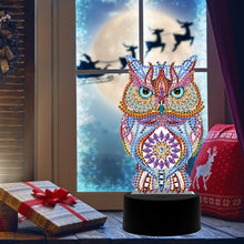 Load image into Gallery viewer, DIY Special Shaped Diamond Painting Owl LED Light Cross Stitch Embroidery
