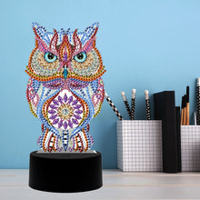 Load image into Gallery viewer, DIY Special Shaped Diamond Painting Owl LED Light Cross Stitch Embroidery
