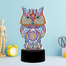 Load image into Gallery viewer, DIY Special Shaped Diamond Painting Owl LED Light Cross Stitch Embroidery
