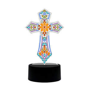 DIY Special Shaped Diamond Painting Cross LED Light Cross Stitch Embroidery