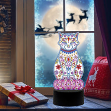 Load image into Gallery viewer, DIY Special Shaped Diamond Painting Cat LED Light Cross Stitch Embroidery
