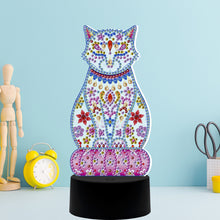 Load image into Gallery viewer, DIY Special Shaped Diamond Painting Cat LED Light Cross Stitch Embroidery
