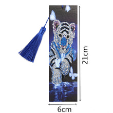 Load image into Gallery viewer, DIY Special Shape Diamond Painting Leather Bookmark Tiger Tassel Book Logo
