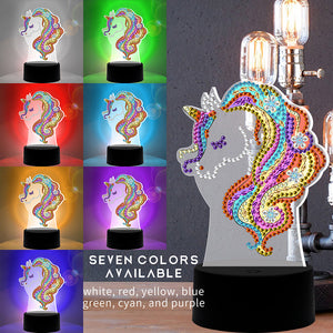 DIY Diamond Painting LED Light Horse Embroidery Night Lamp Needlework Decor