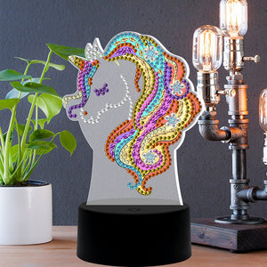 DIY Diamond Painting LED Light Horse Embroidery Night Lamp Needlework Decor