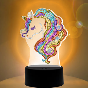 DIY Diamond Painting LED Light Horse Embroidery Night Lamp Needlework Decor