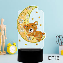 Load image into Gallery viewer, DIY Diamond Painting LED Light Moon Bear Embroidery Night Lamp Ornament Kit
