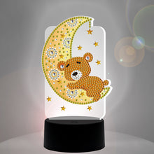 Load image into Gallery viewer, DIY Diamond Painting LED Light Moon Bear Embroidery Night Lamp Ornament Kit
