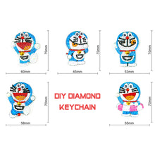Load image into Gallery viewer, 5pcs DIY Cat Robot Diamond Painting Keychains Full Drill Embroidery Keyring
