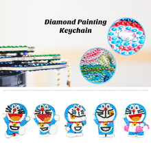 Load image into Gallery viewer, 5pcs DIY Cat Robot Diamond Painting Keychains Full Drill Embroidery Keyring
