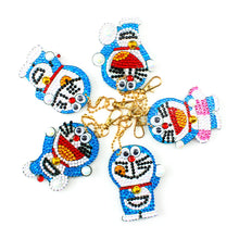 Load image into Gallery viewer, 5pcs DIY Cat Robot Diamond Painting Keychains Full Drill Embroidery Keyring
