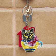 Load image into Gallery viewer, 4x DIY Diamond Painting Keychains Cup Animal Embroidery Needlework Keyrings
