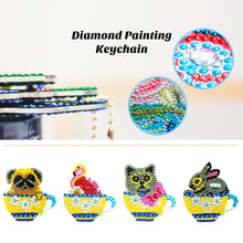 Load image into Gallery viewer, 4x DIY Diamond Painting Keychains Cup Animal Embroidery Needlework Keyrings
