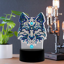 Load image into Gallery viewer, DIY Wolf Diamond Painting LED Light Embroidery Night Lamp Home Desk Decor
