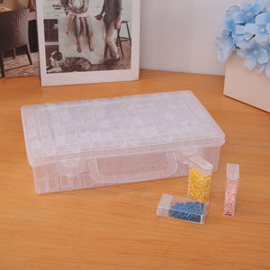 64 Grids Diamond Painting Storage Box Transparent Cross Stitch Nail Case