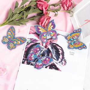 4pcs Diamond Keychains Art Craft DIY Handmade Rhinestone Pendant Kid Adult Gifts