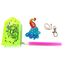 Load image into Gallery viewer, 4pcs Diamond Keychains Art Craft DIY Handmade Rhinestone Pendant Kid Adult Gifts
