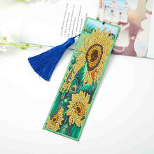 Load image into Gallery viewer, Diamond Painting Sunflower Cross Stitch Bookmark Tassel Leather Page-Marker
