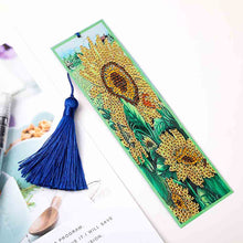 Load image into Gallery viewer, Diamond Painting Sunflower Cross Stitch Bookmark Tassel Leather Page-Marker
