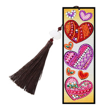 Load image into Gallery viewer, Leather DIY Special Shaped Diamond Painting Love Heart Tassel Bookmark
