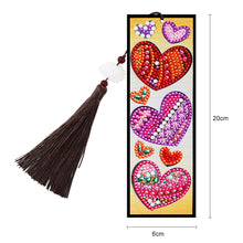 Load image into Gallery viewer, Leather DIY Special Shaped Diamond Painting Love Heart Tassel Bookmark
