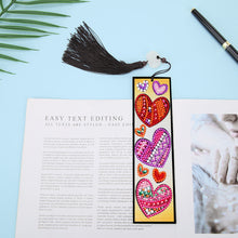 Load image into Gallery viewer, Leather DIY Special Shaped Diamond Painting Love Heart Tassel Bookmark
