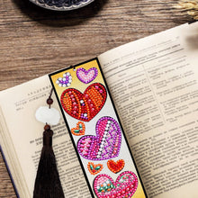 Load image into Gallery viewer, Leather DIY Special Shaped Diamond Painting Love Heart Tassel Bookmark
