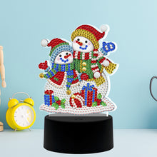 Load image into Gallery viewer, Christmas Snowman LED Lamp DIY Special Shape Diamond Painting Night Light
