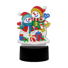 Load image into Gallery viewer, Christmas Snowman LED Lamp DIY Special Shape Diamond Painting Night Light
