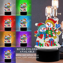 Load image into Gallery viewer, Christmas Snowman LED Lamp DIY Special Shape Diamond Painting Night Light
