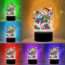 Load image into Gallery viewer, Christmas Snowman LED Lamp DIY Special Shape Diamond Painting Night Light
