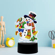 Load image into Gallery viewer, Snowman Diamond Mosaic Light Art Craft DIY Crystal Diamond Drawing Lamp for Gift
