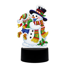 Load image into Gallery viewer, Snowman Diamond Mosaic Light Art Craft DIY Crystal Diamond Drawing Lamp for Gift
