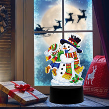 Load image into Gallery viewer, Snowman Diamond Mosaic Light Art Craft DIY Crystal Diamond Drawing Lamp for Gift
