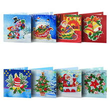 Load image into Gallery viewer, 8pcs Diamond Painting Christmas Postcards Art Craft 5D DIY for Birthday Festival
