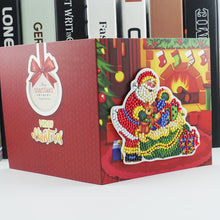 Load image into Gallery viewer, 8pcs Diamond Painting Christmas Postcards Art Craft 5D DIY for Birthday Festival
