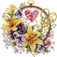 Load image into Gallery viewer, Joy Sunday Lily Basket(32*32CM) 14CT stamped cross stitch
