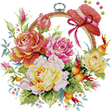 Load image into Gallery viewer, Joy Sunday Rose Basket(32*32CM) 14CT stamped cross stitch
