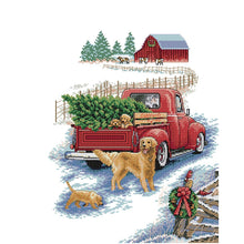 Load image into Gallery viewer, Joy Sunday Winter Trip Manual(36*56CM) 14CT stamped cross stitch
