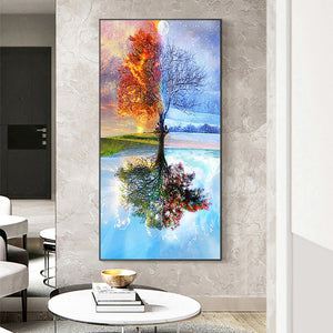 Tree 45x85cm(canvas) full round drill diamond painting