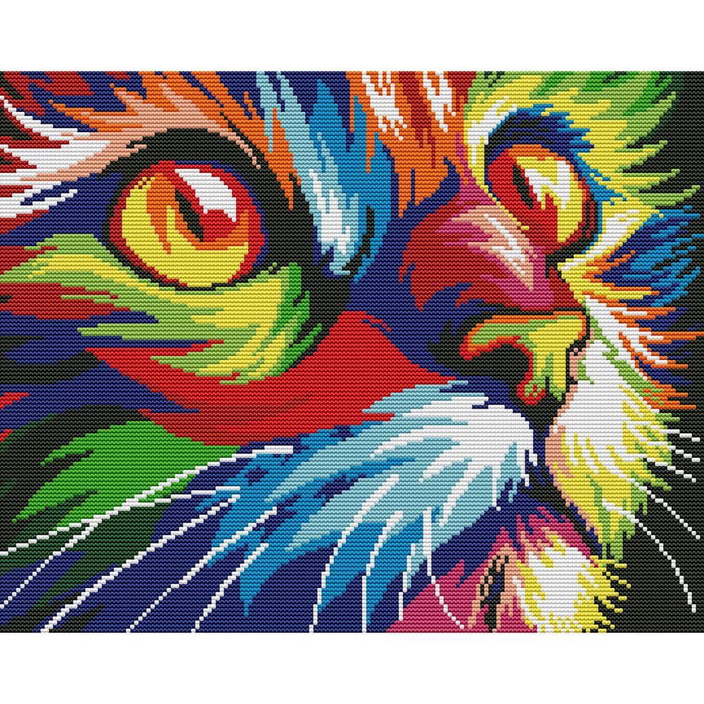 Joy Sunday Color Cat(39*32CM) 14CT stamped cross stitch