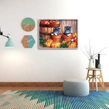 Load image into Gallery viewer, Cats and Pumpkin 40x30cm(canvas) full round drill diamond painting
