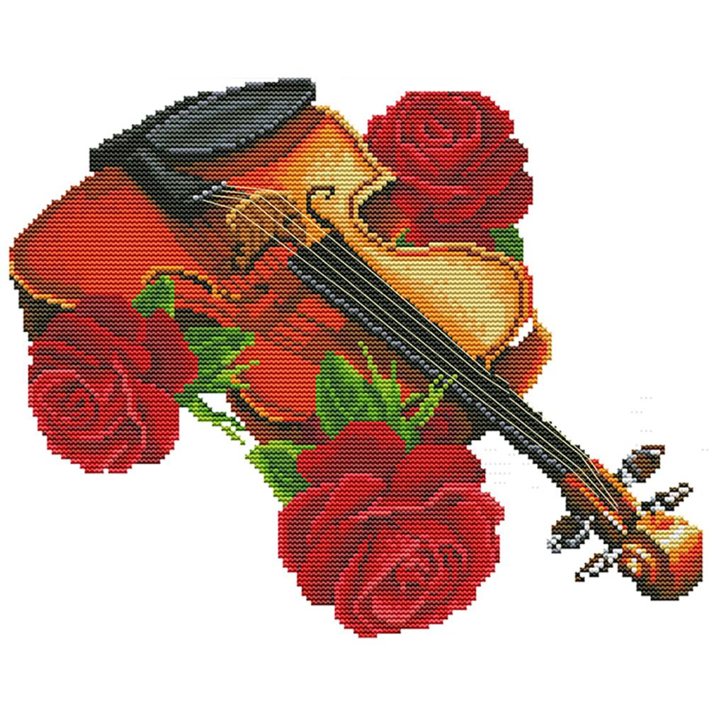 Joy Sunday Violin(36*29CM) 14CT stamped cross stitch