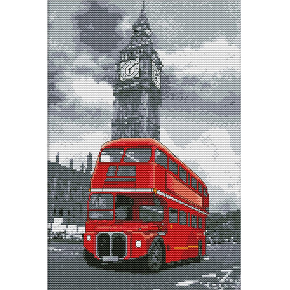 Joy Sunday Bus(38*28CM) 14CT stamped cross stitch